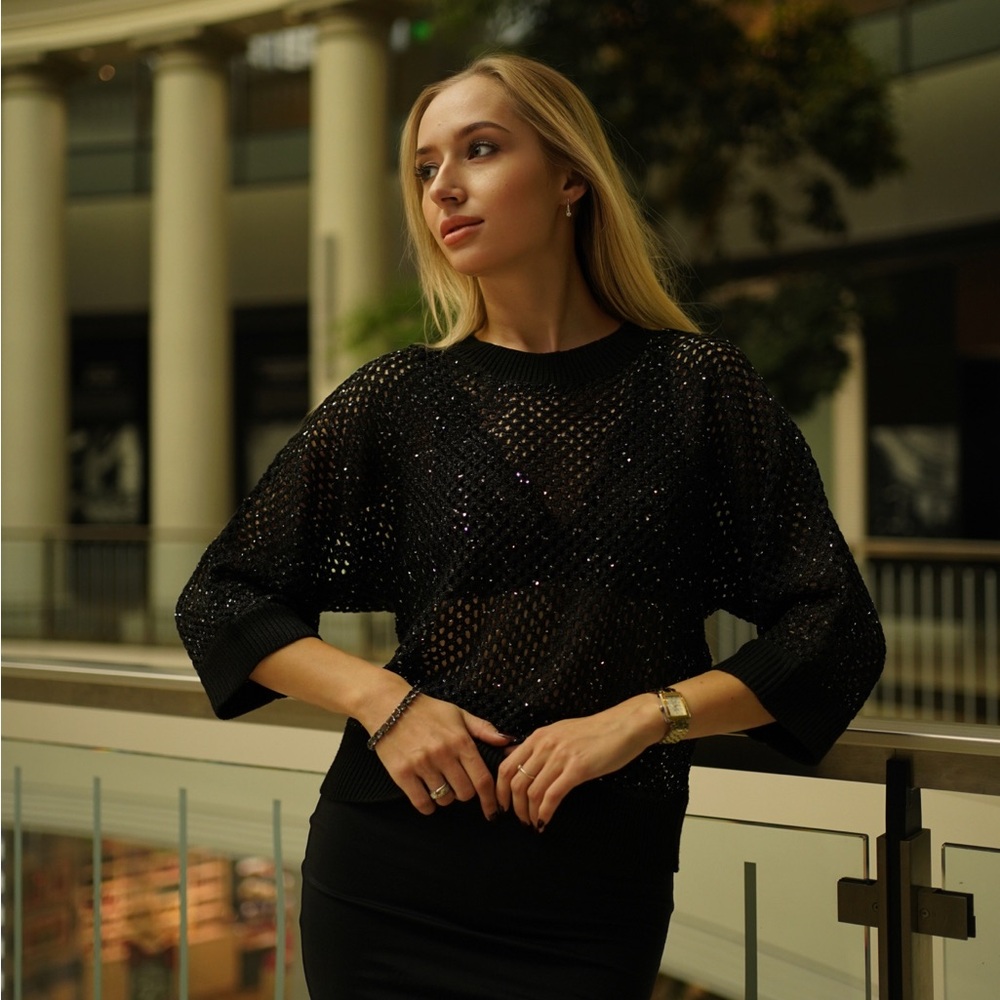 Black shiny shirt